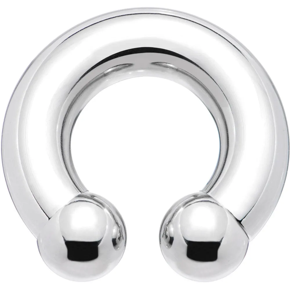 0 Gauge 5/8 Internally Threaded Horseshoe Circular Barbell