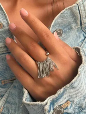 1 Piece Colour Blocking Tassel Chain Ring - FD ⚡