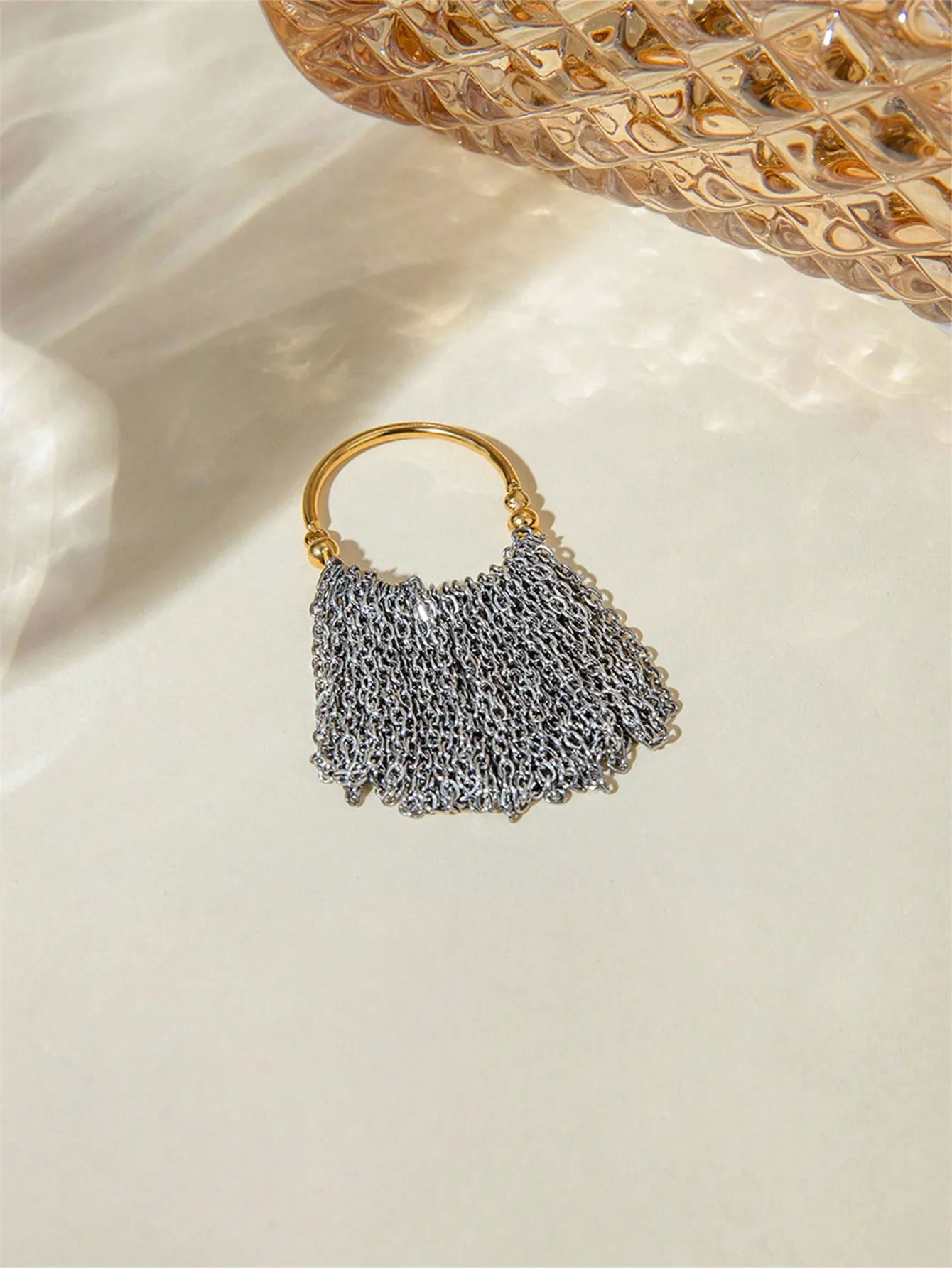 1 Piece Colour Blocking Tassel Chain Ring - FD ⚡