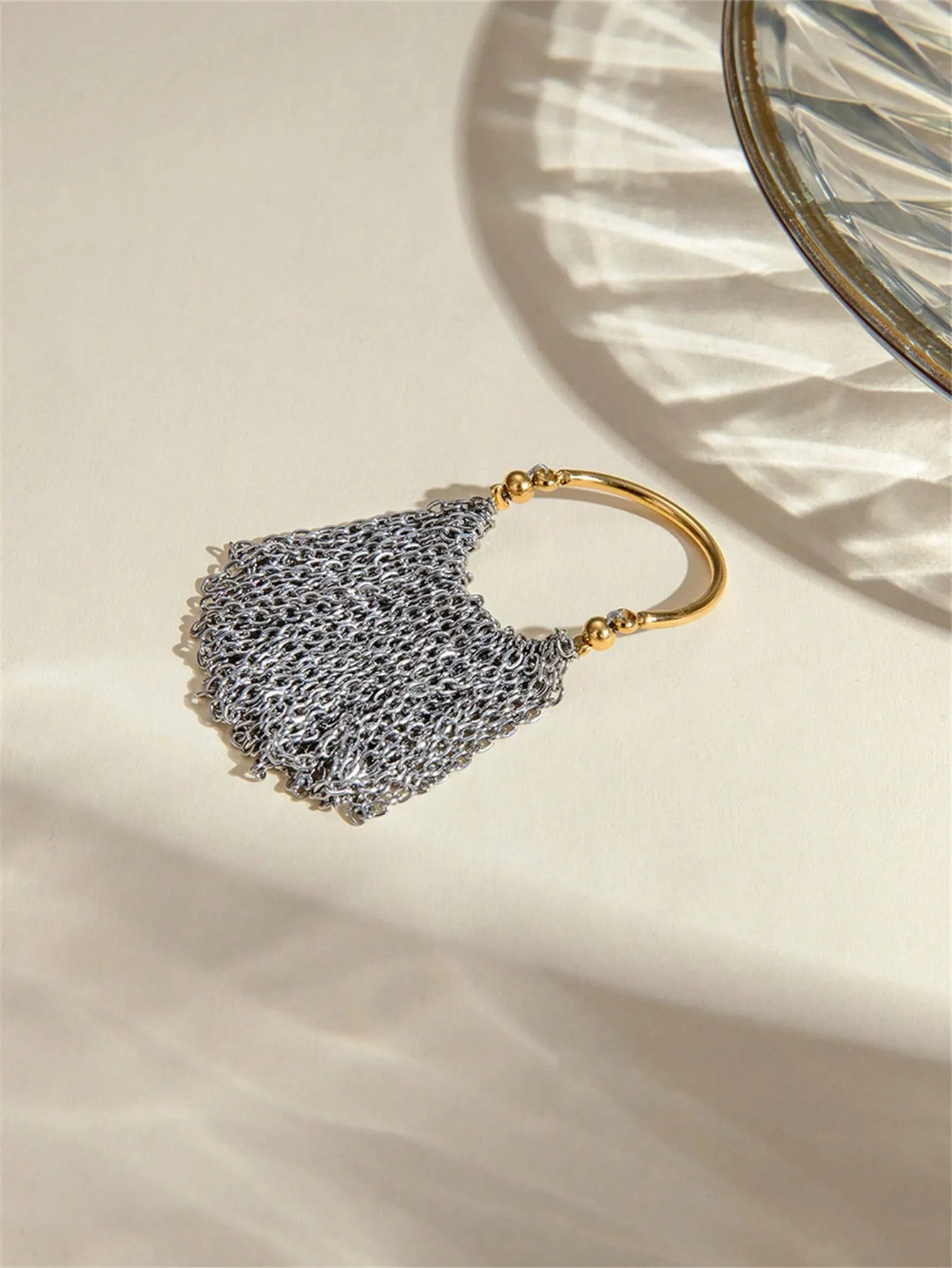 1 Piece Colour Blocking Tassel Chain Ring - FD ⚡