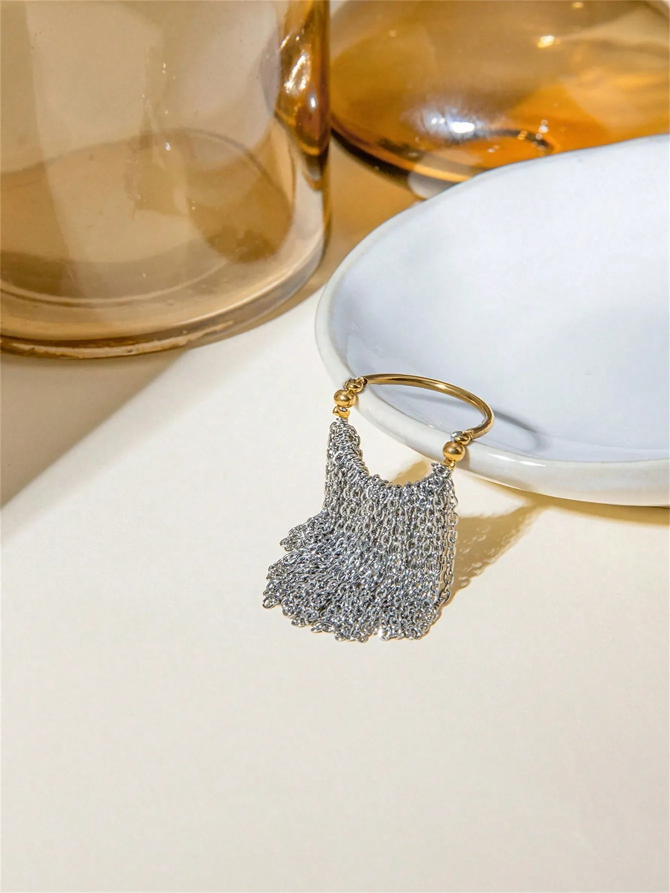 1 Piece Colour Blocking Tassel Chain Ring - FD ⚡
