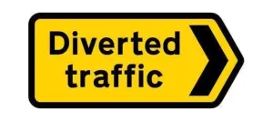 1050x450mm Diverted traffic Right POINTER - 2704 - Rigid Plastic