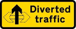 1050x450mm Diverted Traffic with Movable Arrow - 2703 - Rigid Plastic