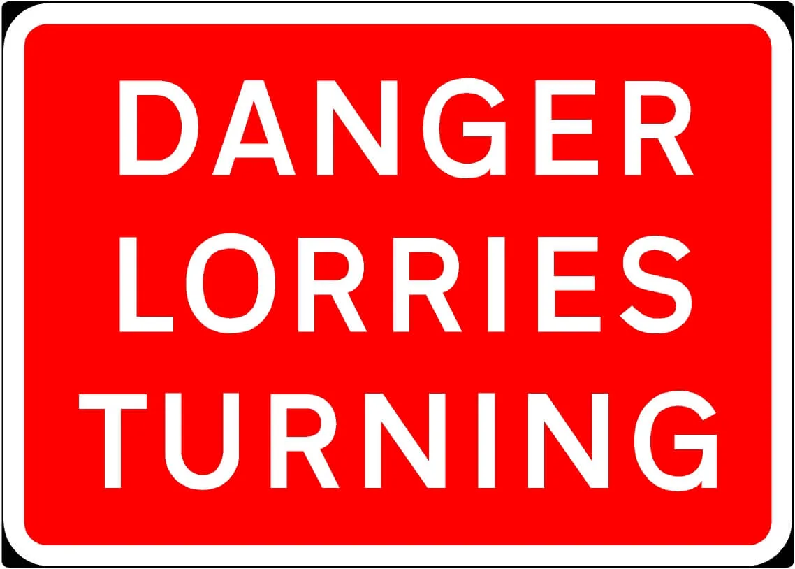 1050x750mm Danger Lorries Turning - 7010.1 - Rigid Plastic