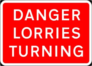 1050x750mm Danger Lorries Turning - 7010.1 - Rigid Plastic