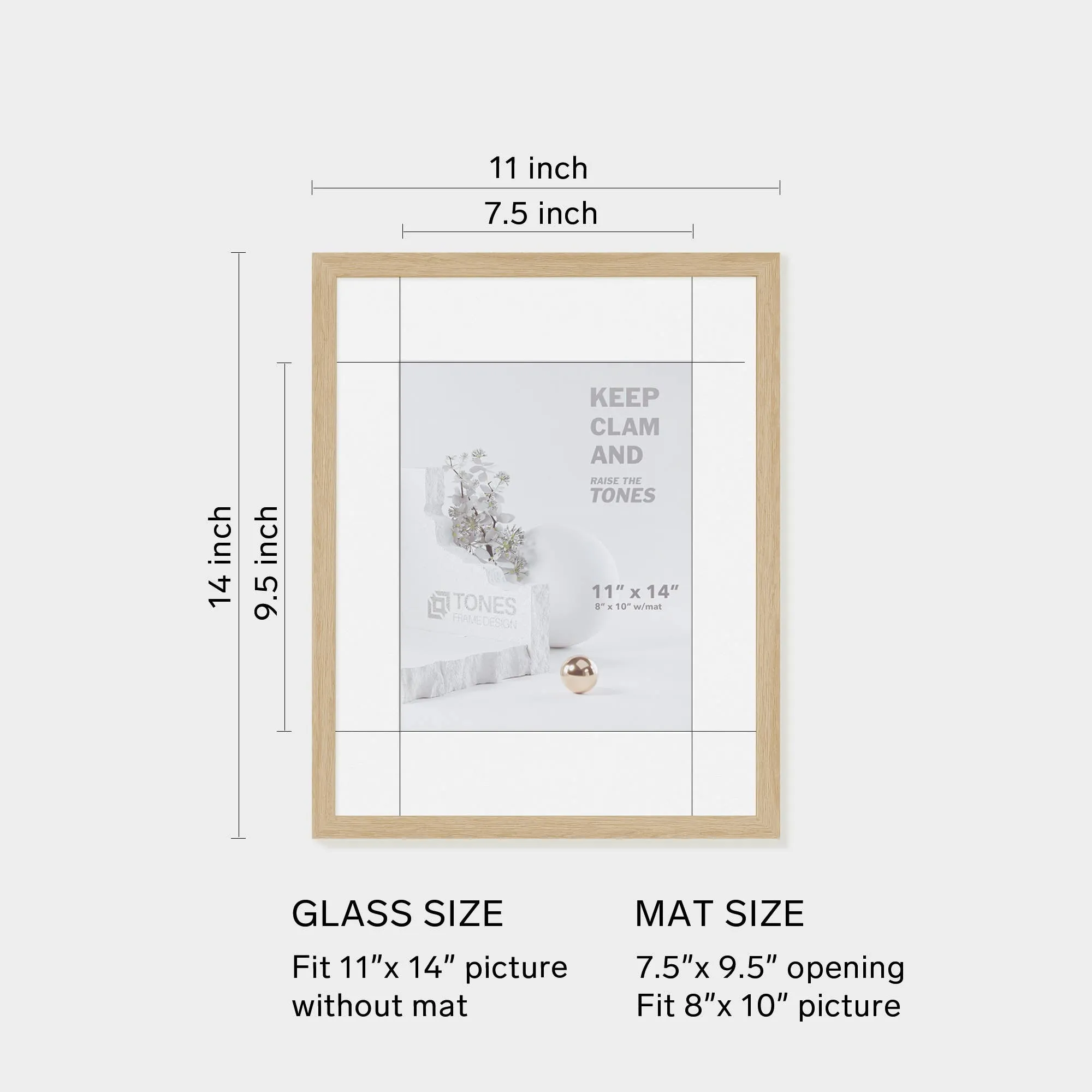 11x14 Dendro Wooden Frame: Natural