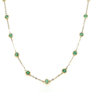 1.29CT T.W. Emerald Diamond by the Yard Chain Necklace