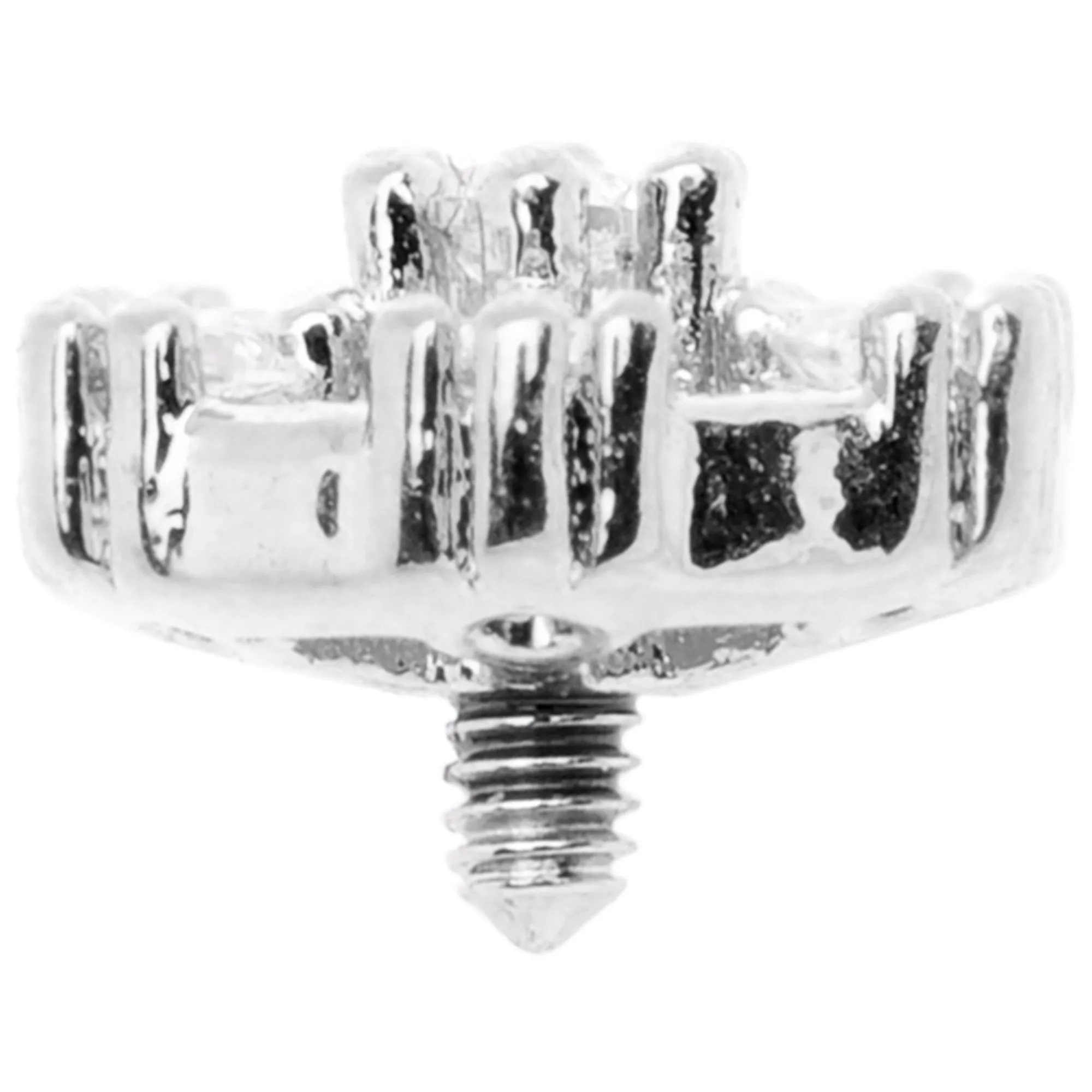 14 Gauge Clear Gem Externally Threaded Dermal Anchor Top
