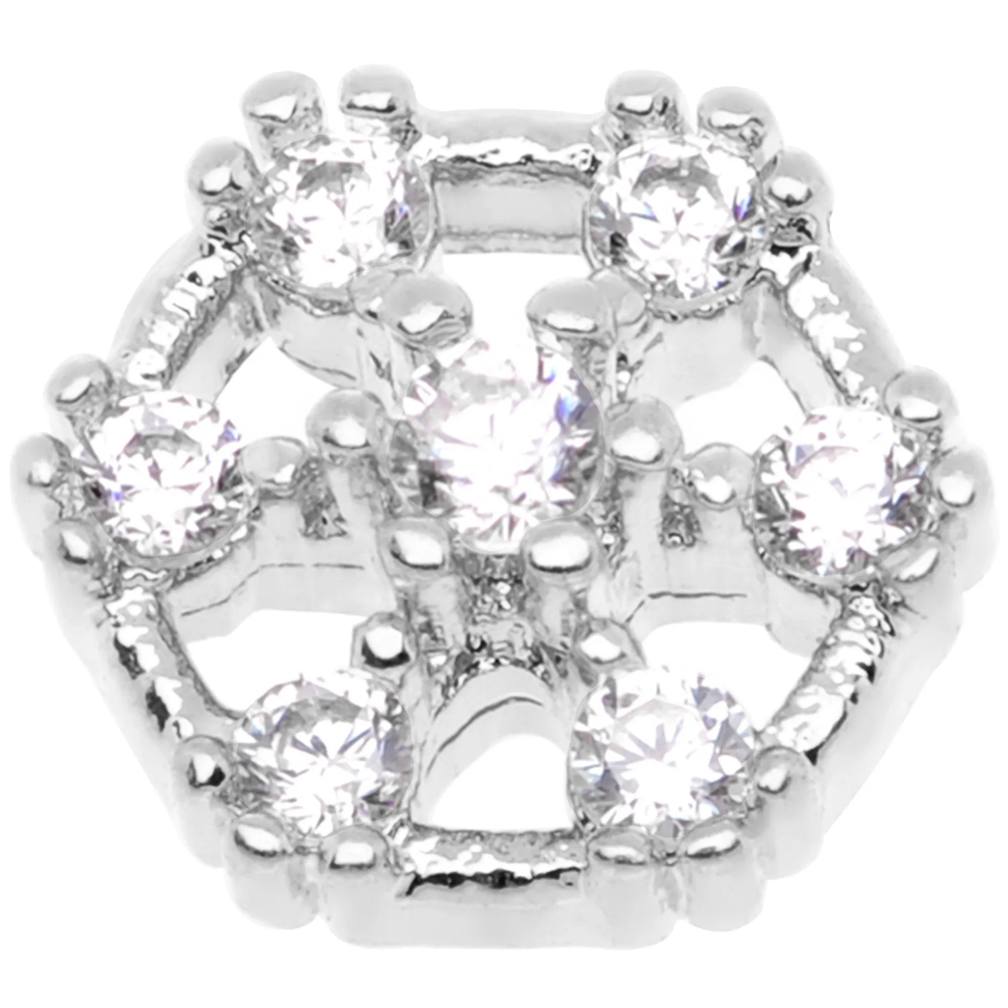 14 Gauge Clear Gem Externally Threaded Dermal Anchor Top