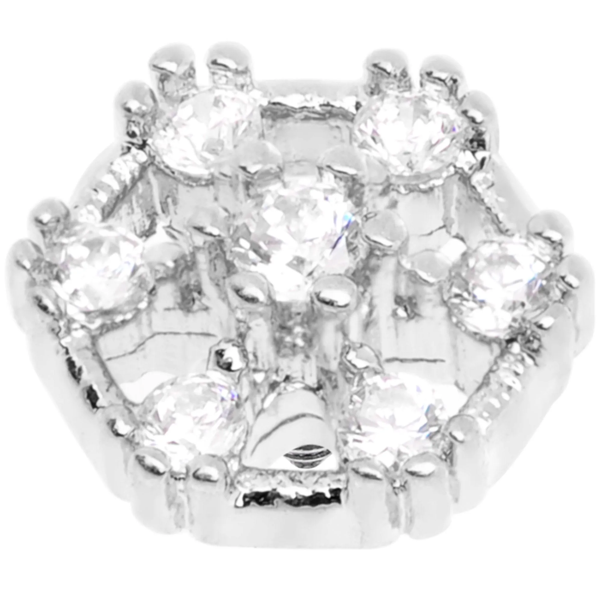 14 Gauge Clear Gem Externally Threaded Dermal Anchor Top