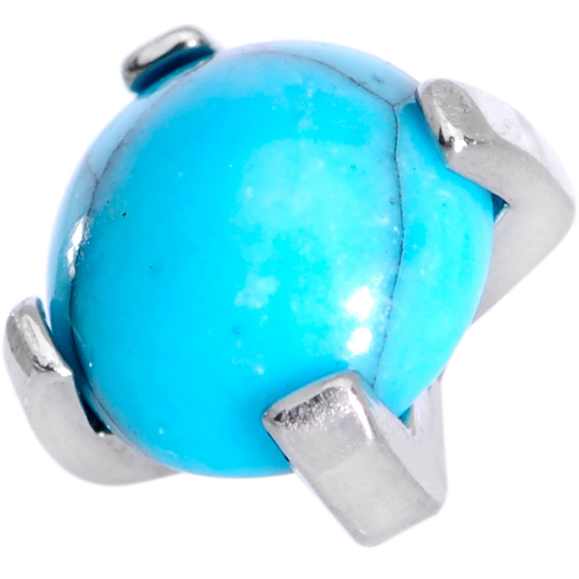 14 Gauge Natural Turquoise Externally Threaded Dermal Anchor Top