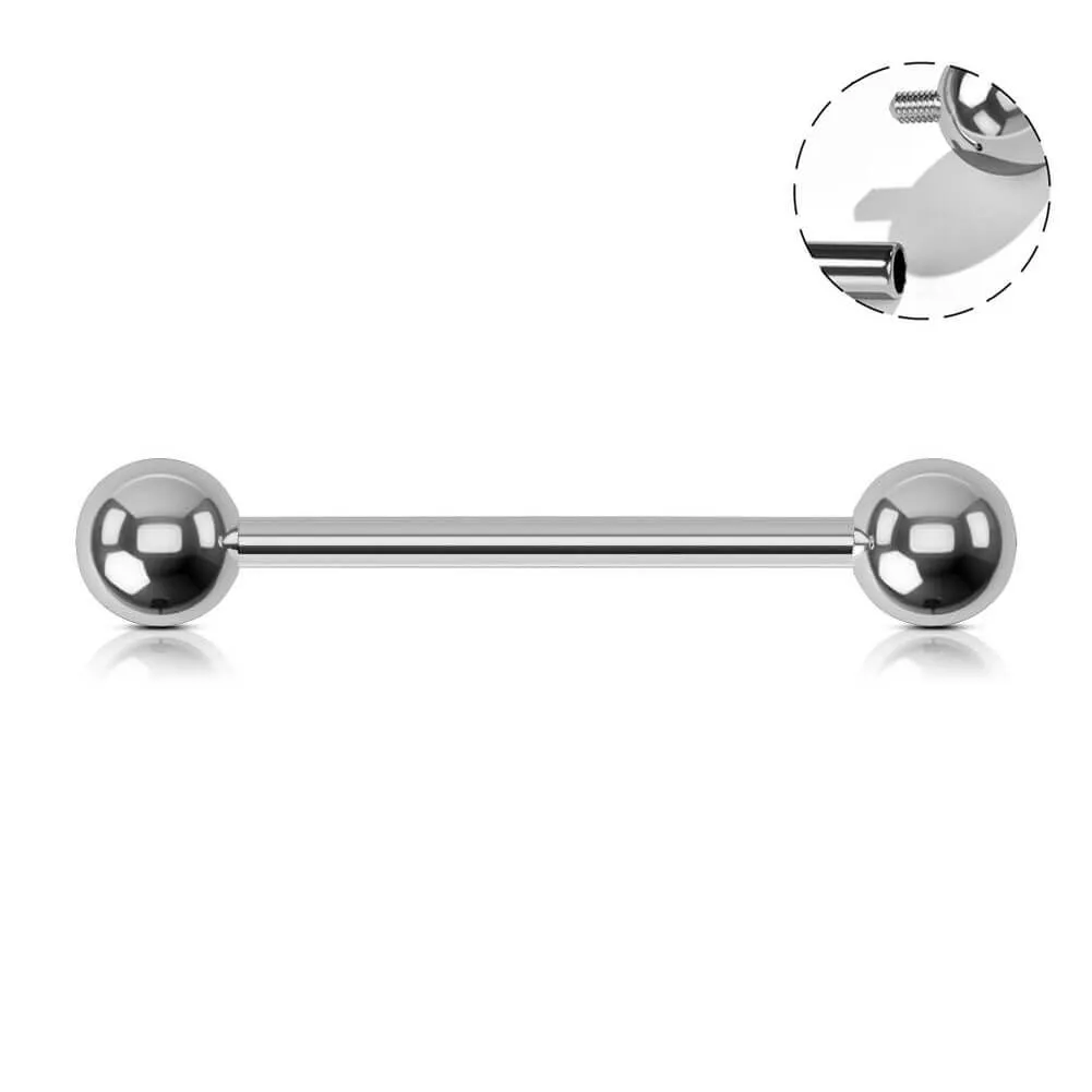 14G Titanium Internally Threaded Bridge Barbell