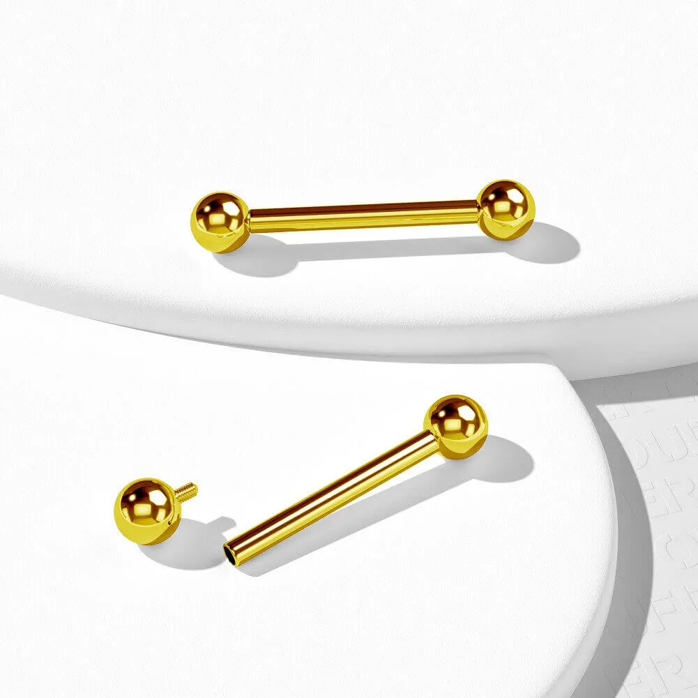 14G Titanium Internally Threaded Bridge Barbell