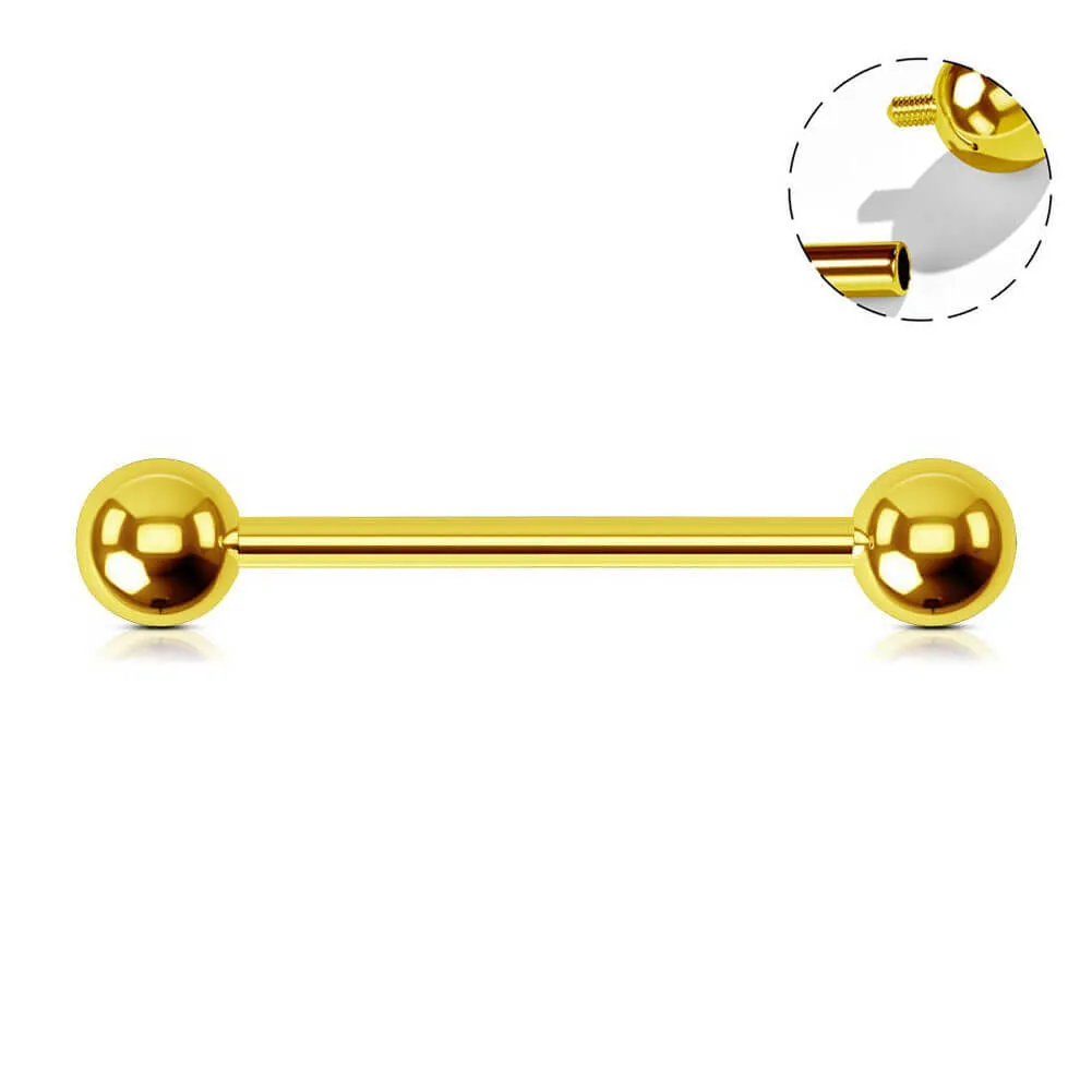 14G Titanium Internally Threaded Bridge Barbell