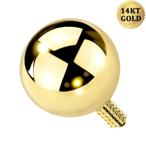 14K Gold 16G Internally Threaded Replacement Ball CBR Ball Cartilage Ball