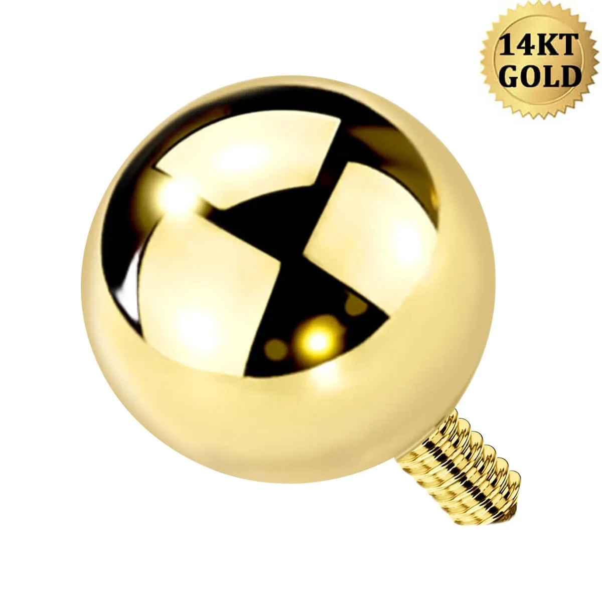 14K Gold 16G Internally Threaded Replacement Ball CBR Ball Cartilage Ball
