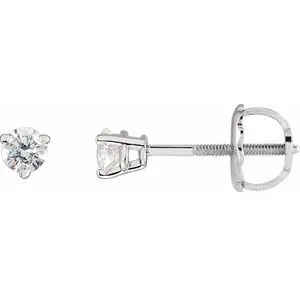 14K White .03 CTW Natural Diamond Earrings