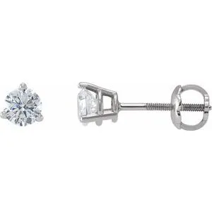14K White 3/8 CTW Natural Diamond Earrings