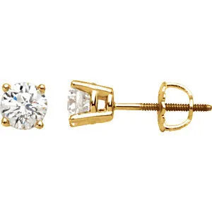 14K Yellow 3.9 mm=1/2 CTW Diamond Earrings