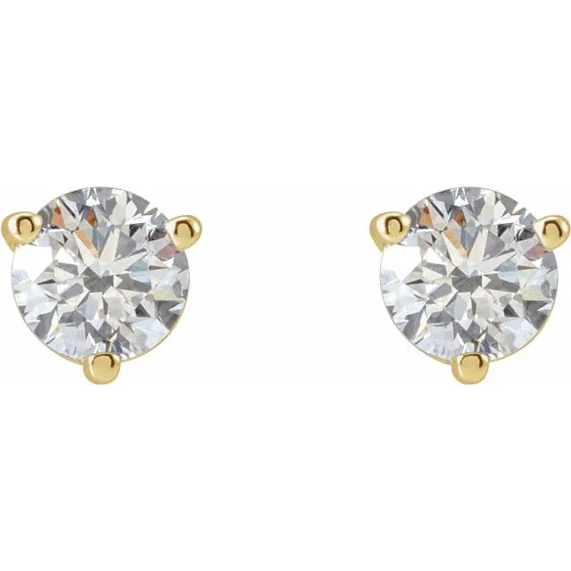 14K Yellow Gold 1/5 CTW Natural Diamond Threaded Post Earrings