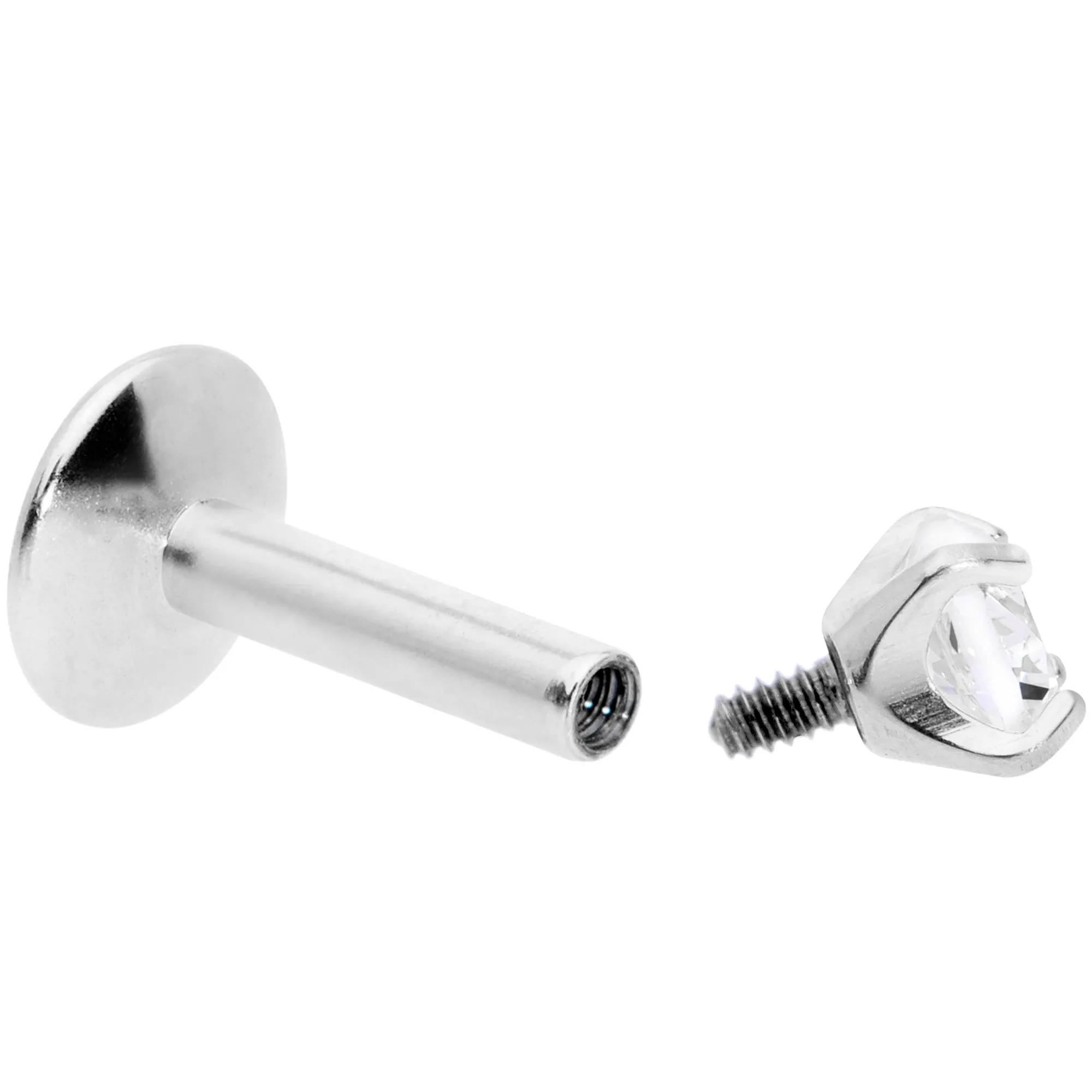 16 Gauge 1/4 3mm CZ G23 Titanium Internally Threaded Labret