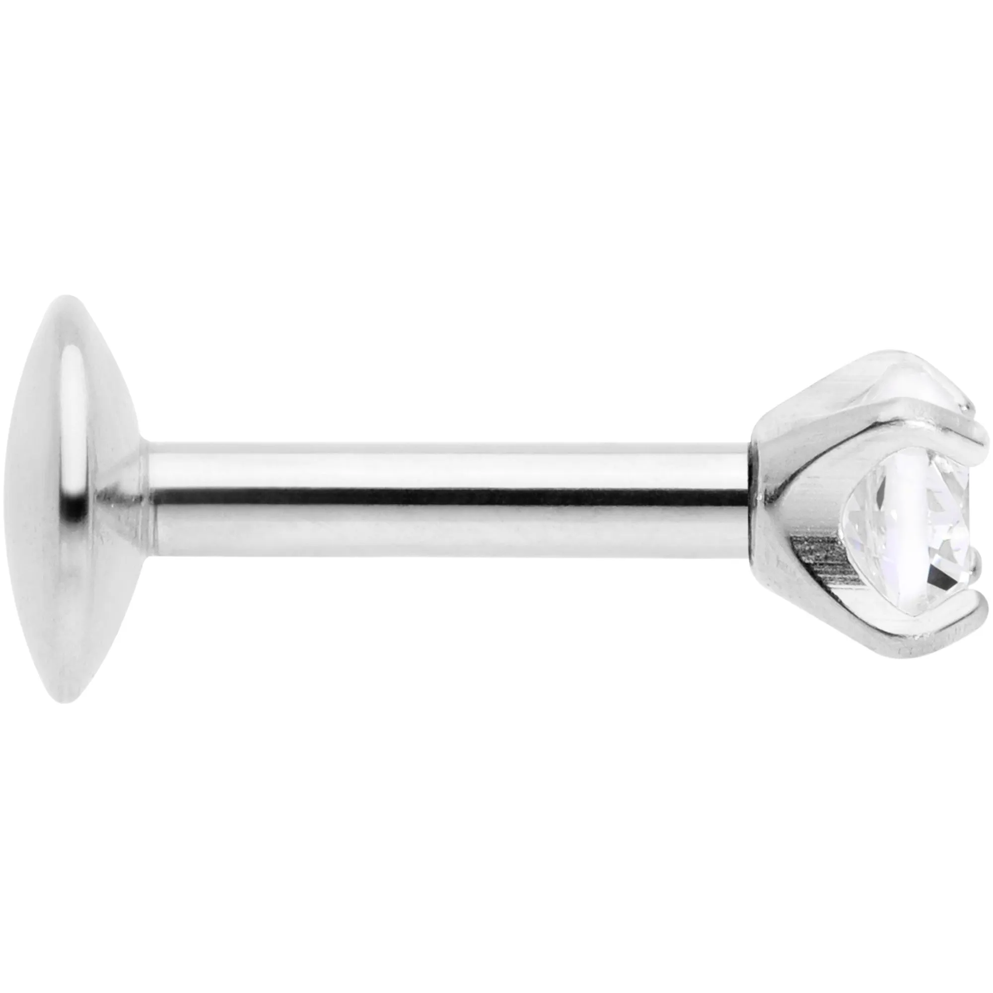 16 Gauge 1/4 3mm CZ G23 Titanium Internally Threaded Labret