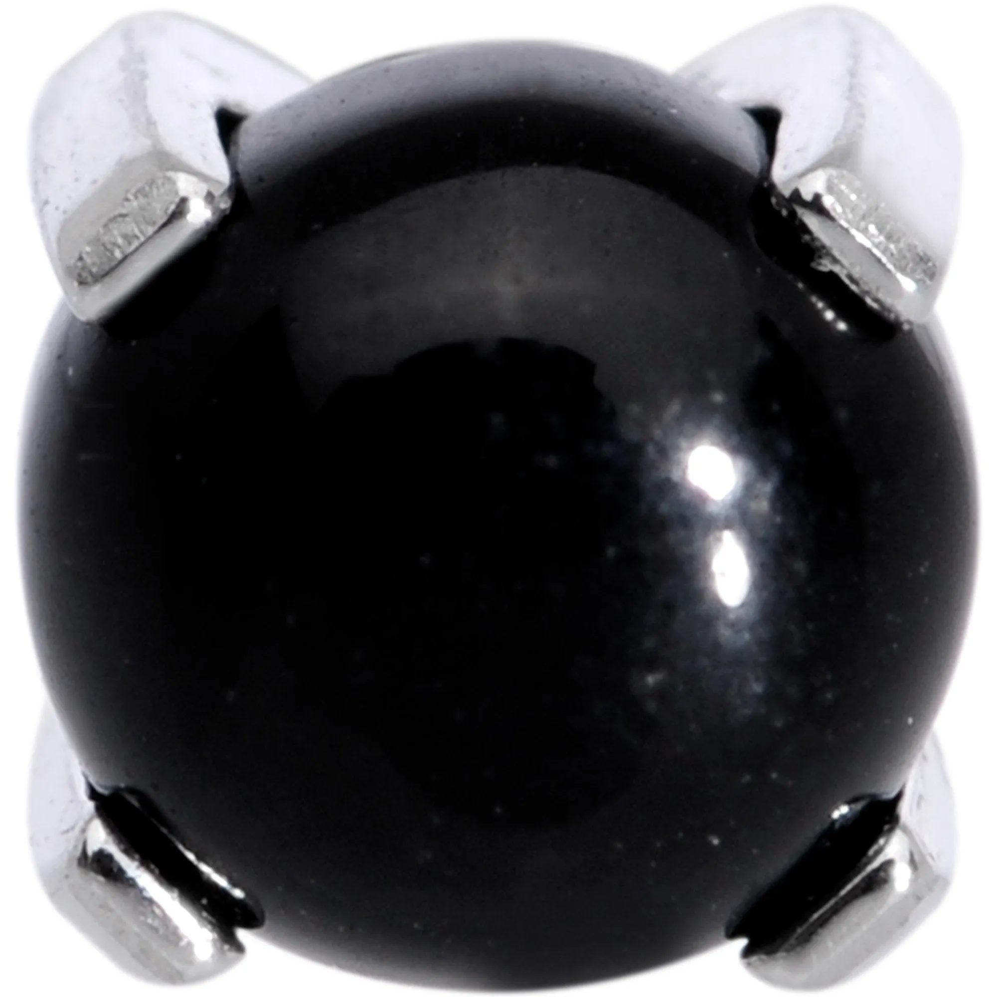 16 Gauge 1/4 Black Agate Internally Threaded Labret Monroe Tragus