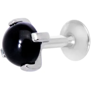 16 Gauge 1/4 Black Agate Internally Threaded Labret Monroe Tragus