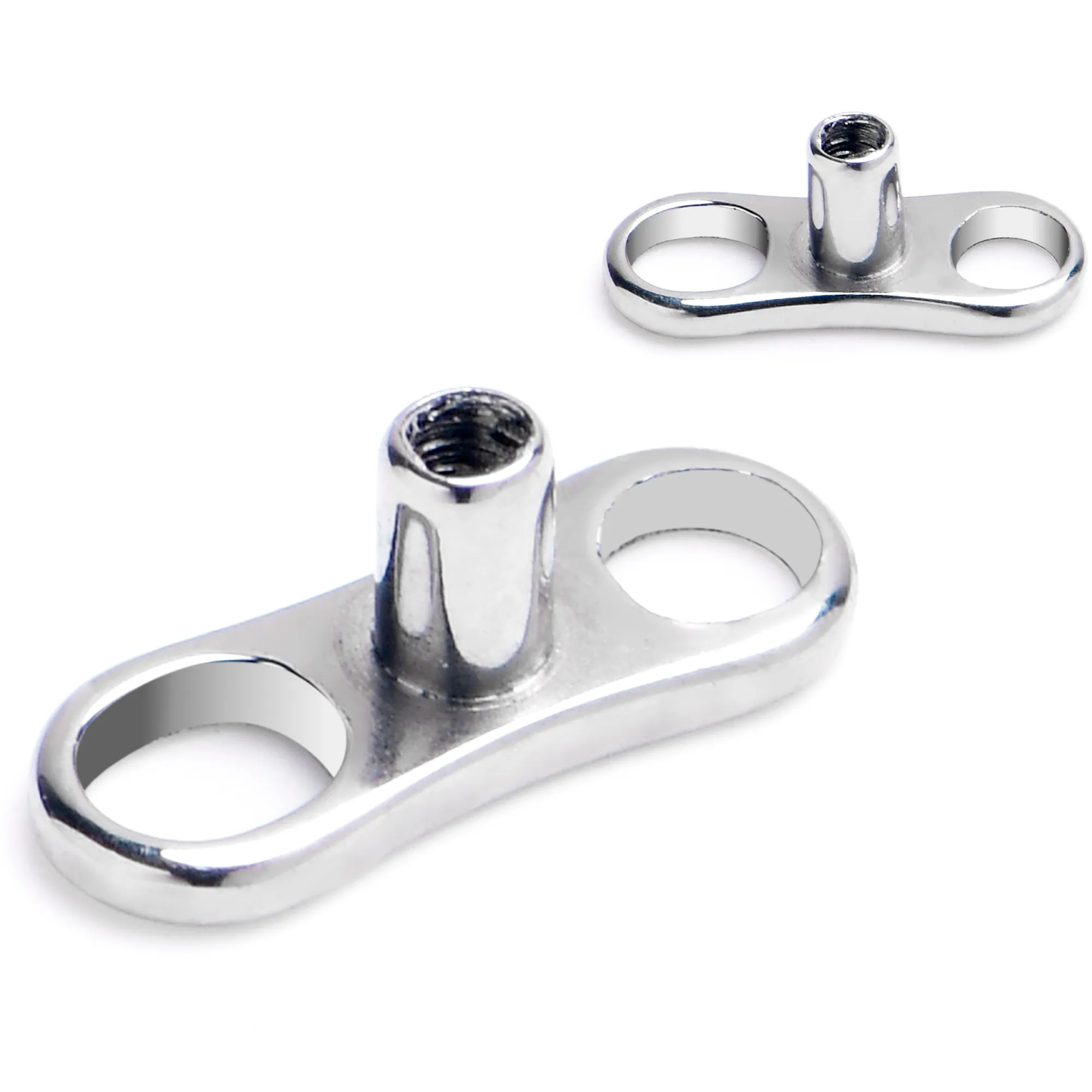 16 Gauge 2mm Rise Center Post Implant Grade Titanium Dermal Anchor Base