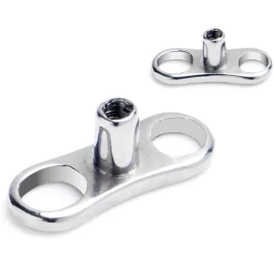 16 Gauge 2mm Rise Center Post Implant Grade Titanium Dermal Anchor Base