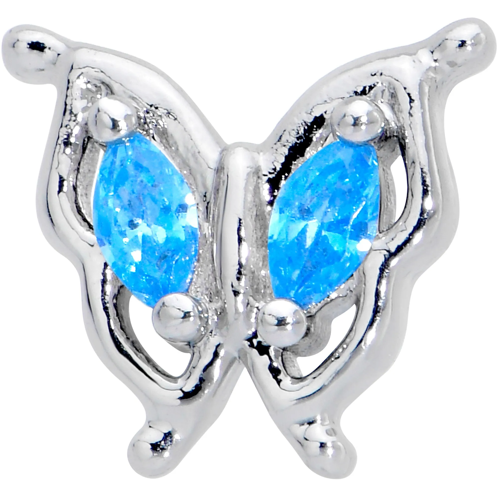 16 Gauge 5/16 Blue Gem Fancy Fab Butterfly Internally Threaded Labret