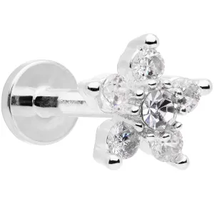 16 Gauge 5/16 Clear CZ Star Internally Threaded Labret