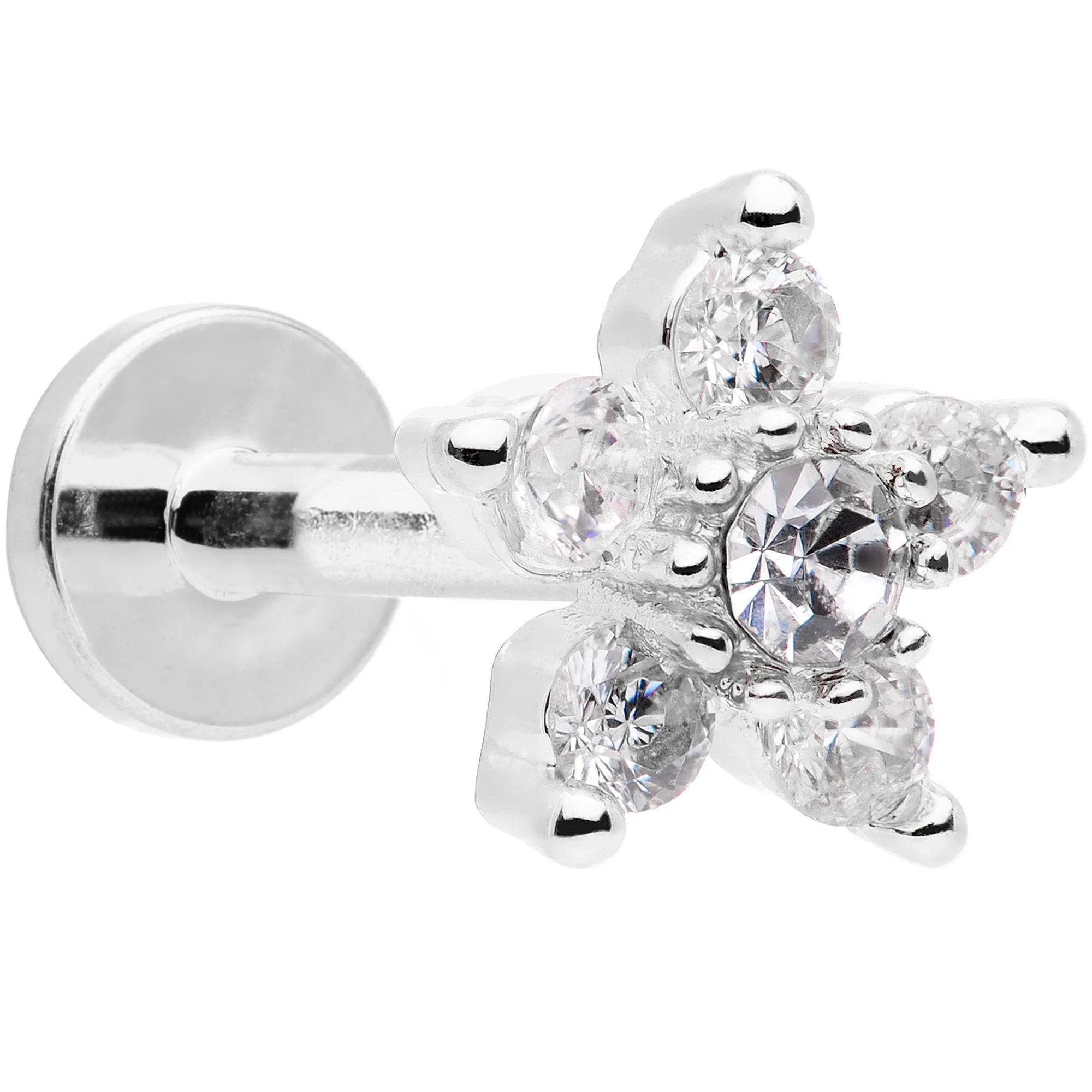 16 Gauge 5/16 Clear CZ Star Internally Threaded Labret