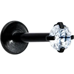 16 Gauge 5/16 Clear Gem Black Round End Internally Threaded Labret Tragus