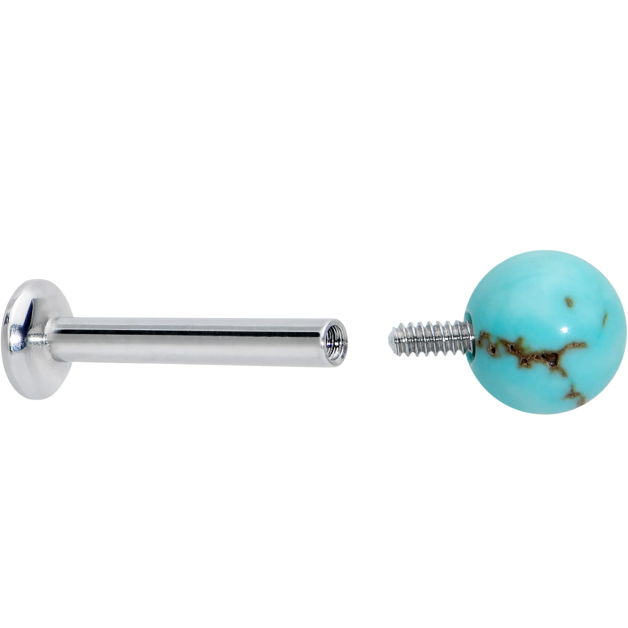 16 Gauge 5/16 Elegant Blue Turquoise Internally Threaded Labret Tragus