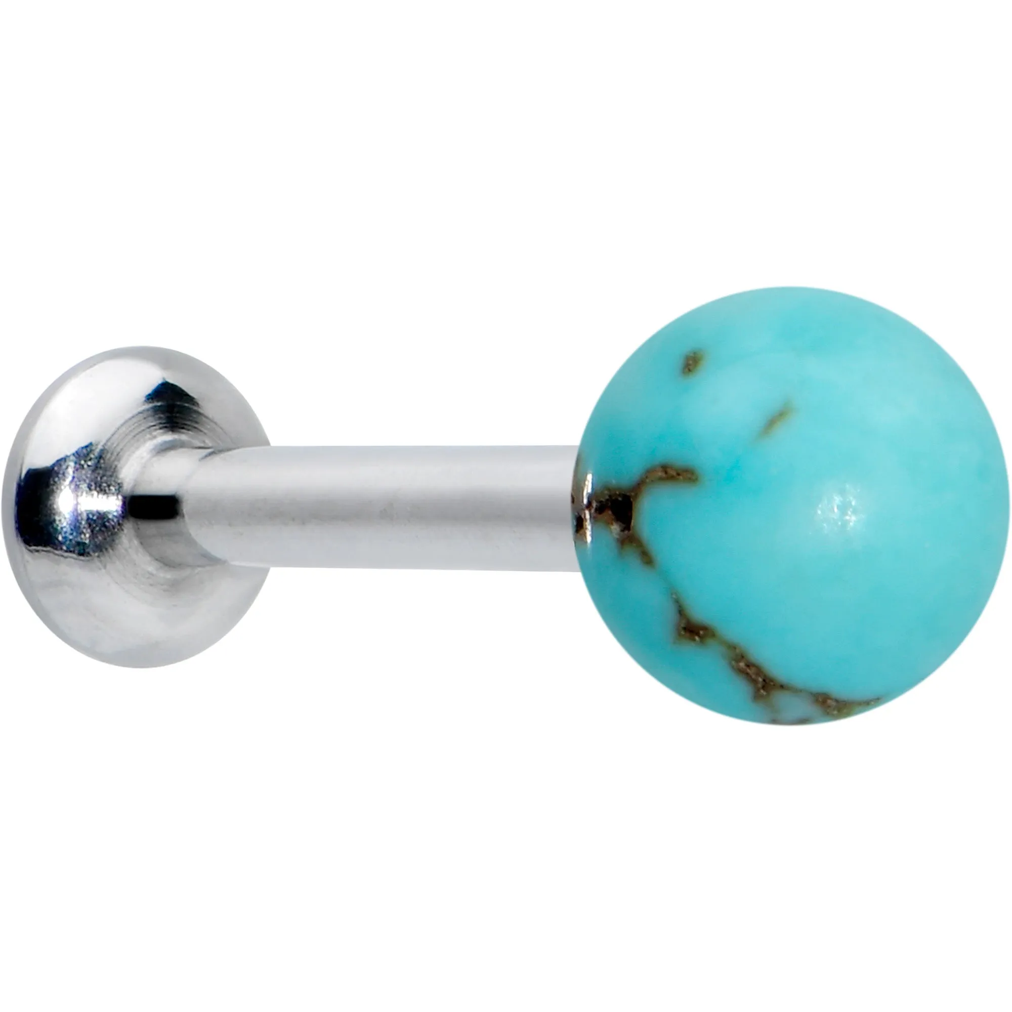 16 Gauge 5/16 Elegant Blue Turquoise Internally Threaded Labret Tragus