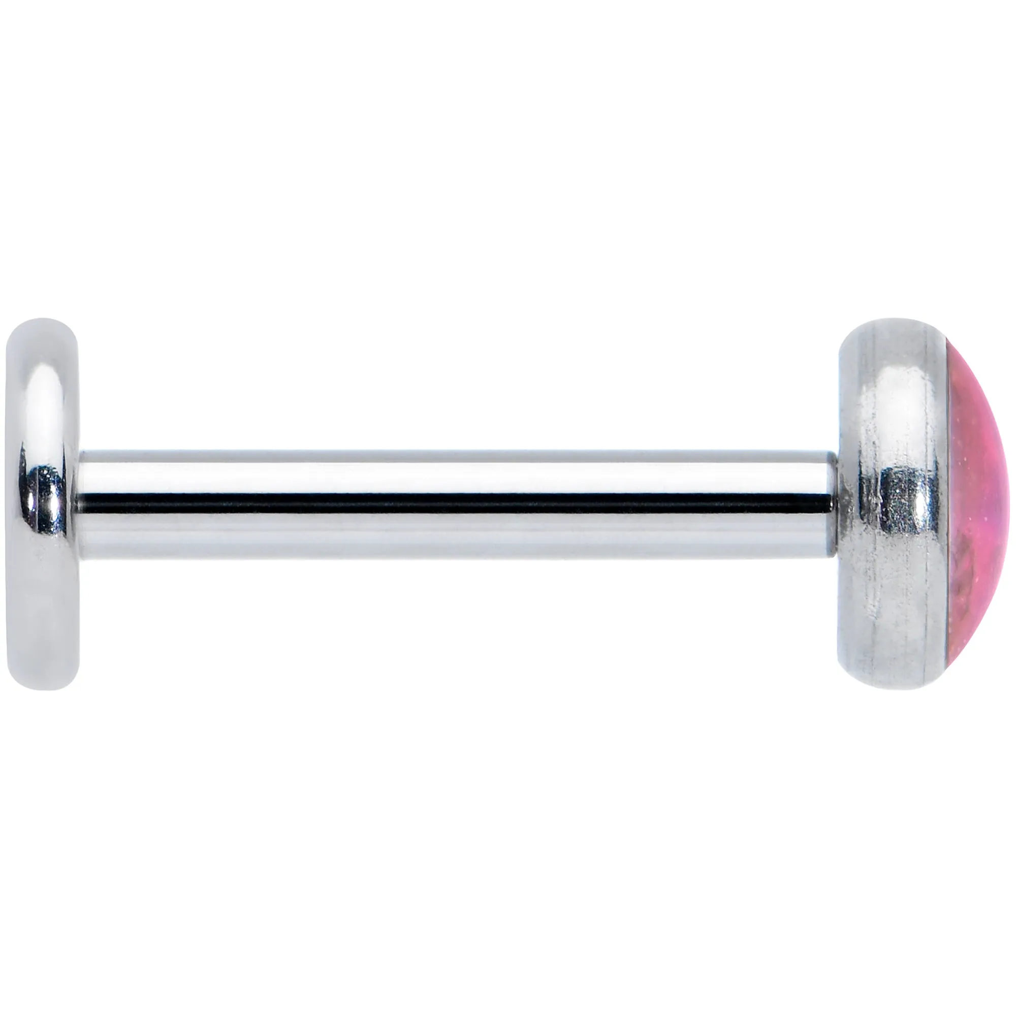 16 Gauge 5/16 Pink Faux Opal Internally Threaded Labret Monroe Tragus