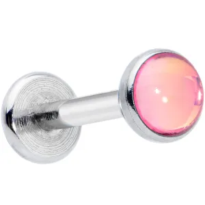 16 Gauge 5/16 Pink Faux Opal Internally Threaded Labret Monroe Tragus