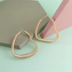 18K Gold-Plated Spring Open Heart Hoop Earrings