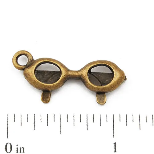 25*10mm Vintage antique bronze Zinc alloy Charms,glasses,sold 200 pcs per pkg