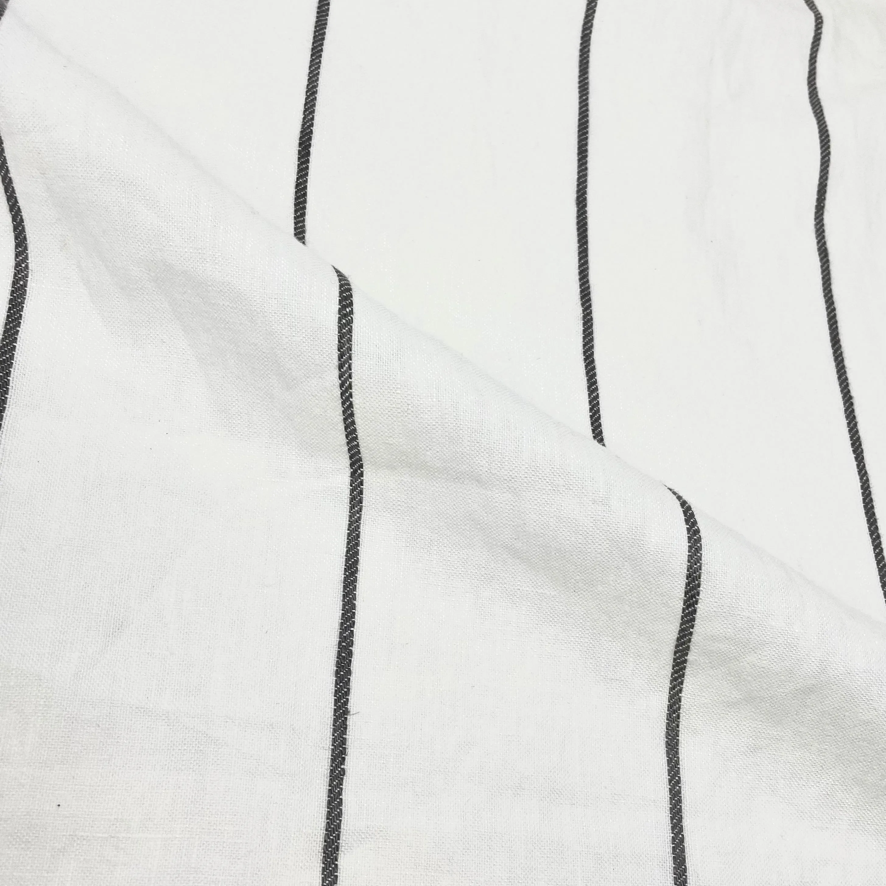 3 1/2" Wide Stripe 100% Natural Linen Fabric By The Yard/CL1003