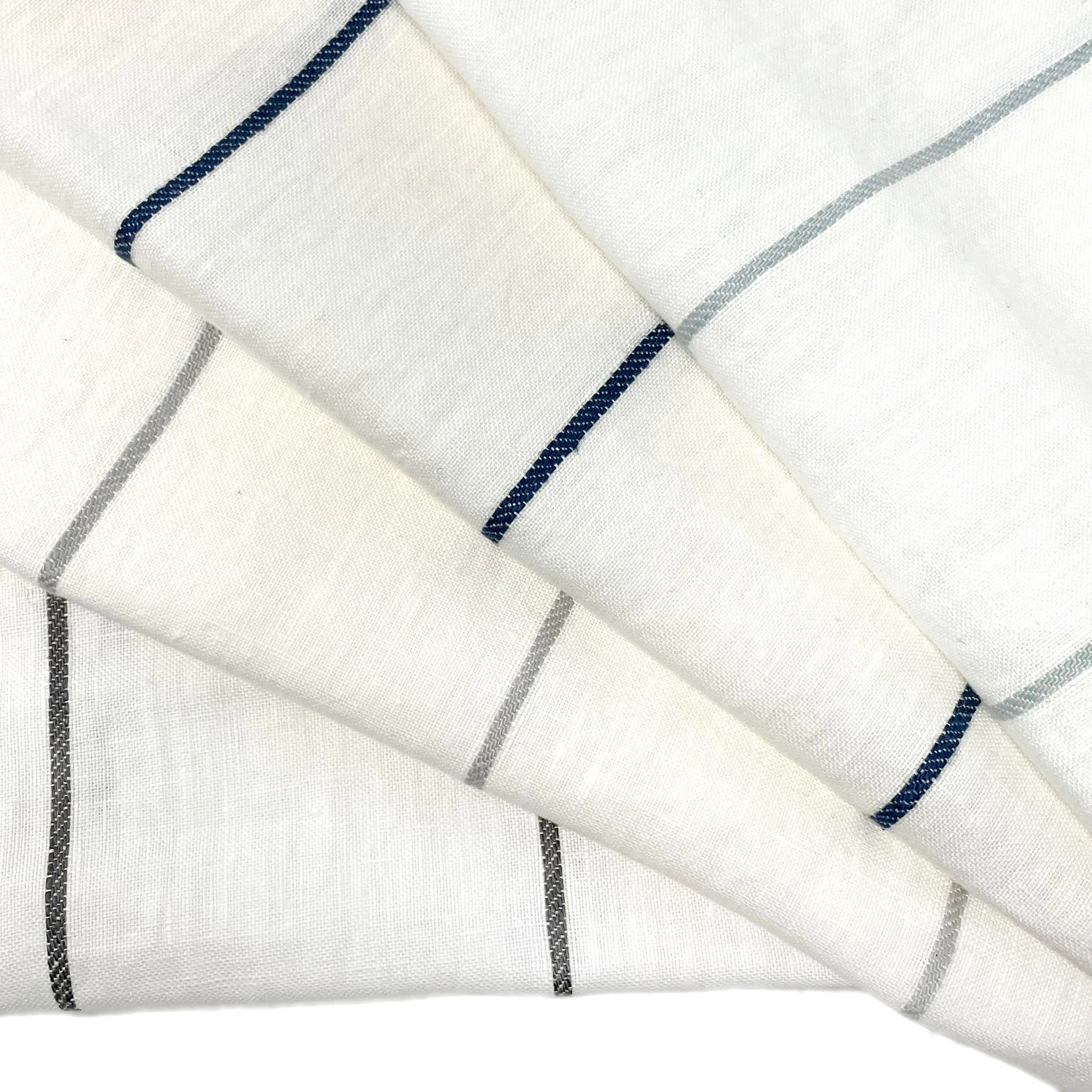 3 1/2" Wide Stripe 100% Natural Linen Fabric By The Yard/CL1003
