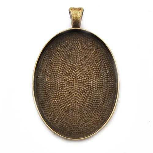 30x40m Antique Bronze Oval Cameo Cabochon Base Setting Pendants ,Sold 20 Pcs per pkg