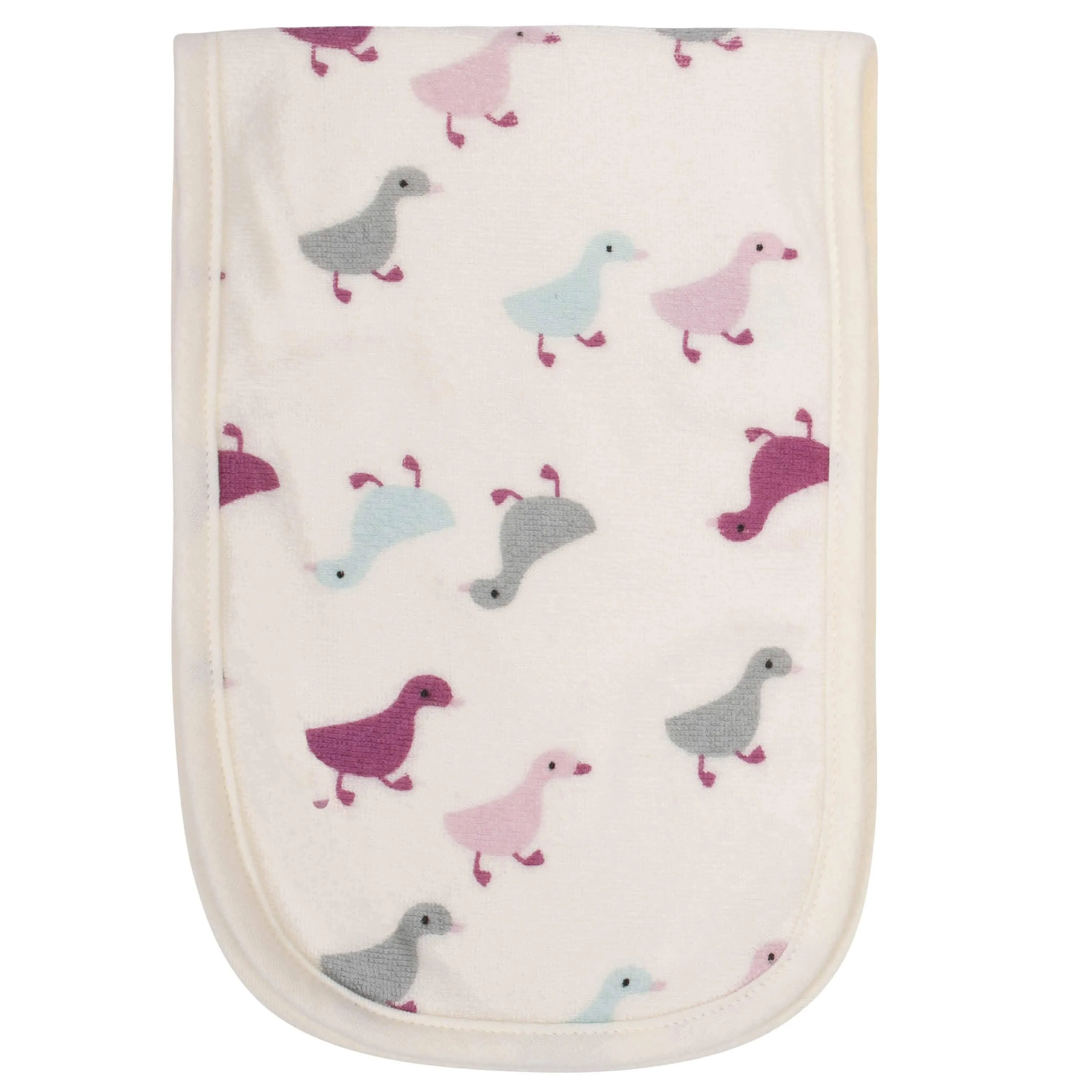 4-Pack Baby Girls Comfy Stretch Ducklings Burp Cloths
