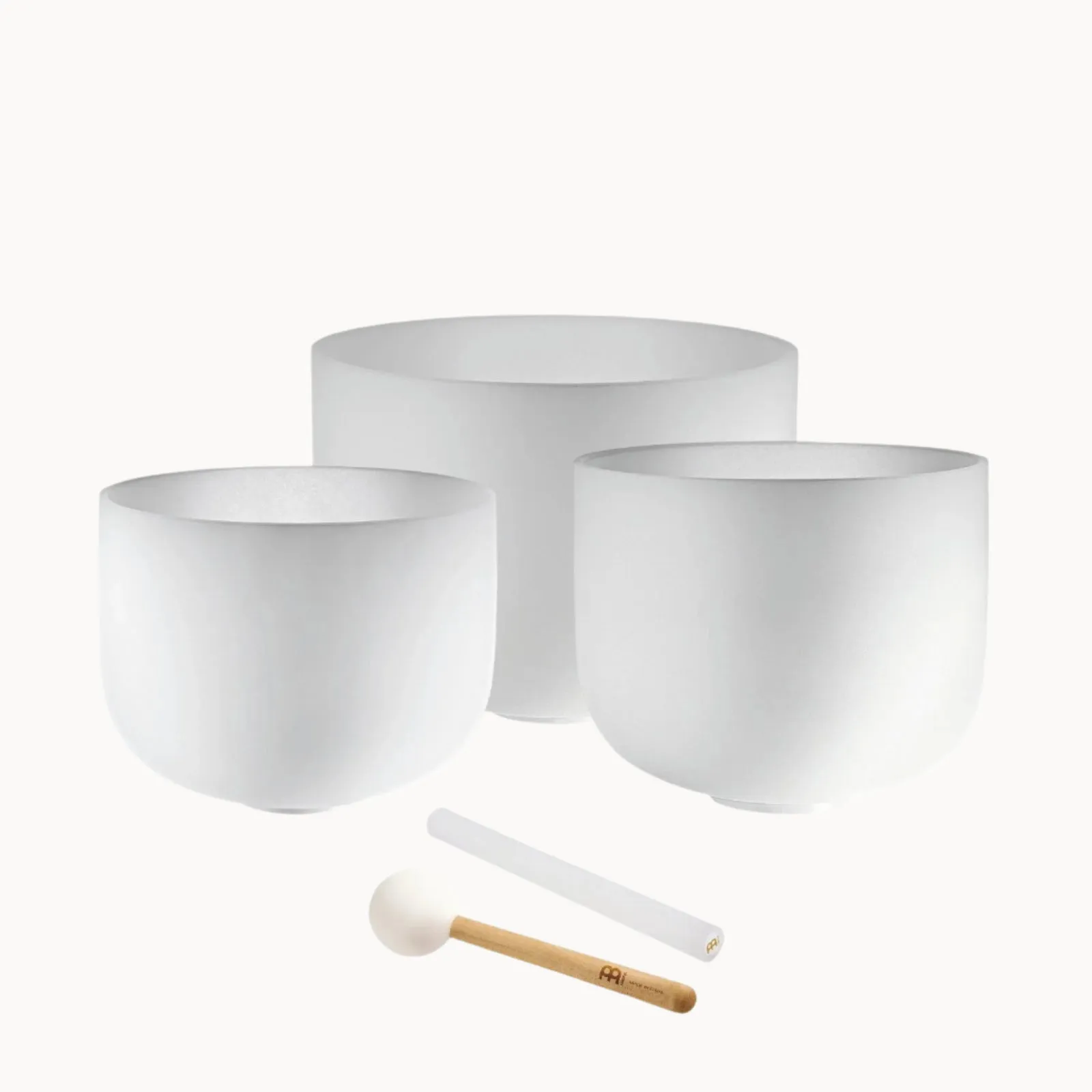 432 Hz Crystal Singing Bowls 9” A4, 11” F4, 13” D4 - Minor Tri-Chakra Set