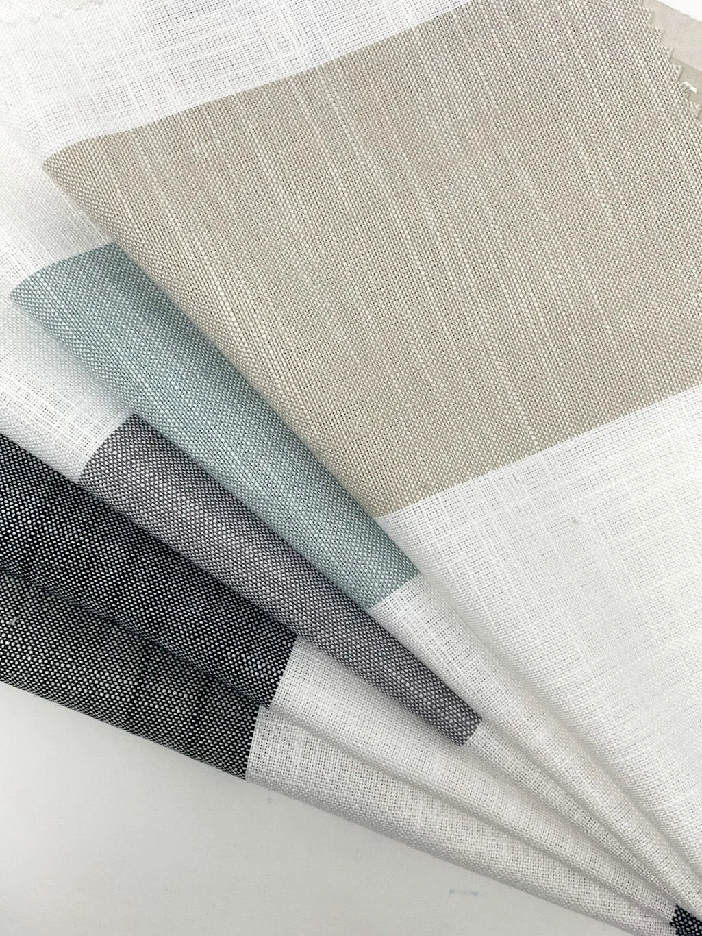5" Stripe 100% Natural Linen Fabric By The Yard/CL1026