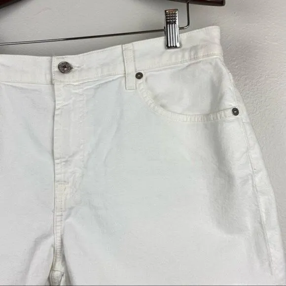 7 For All Mankind High Rise Cut-Off Jean Shorts White Size 31 NWT