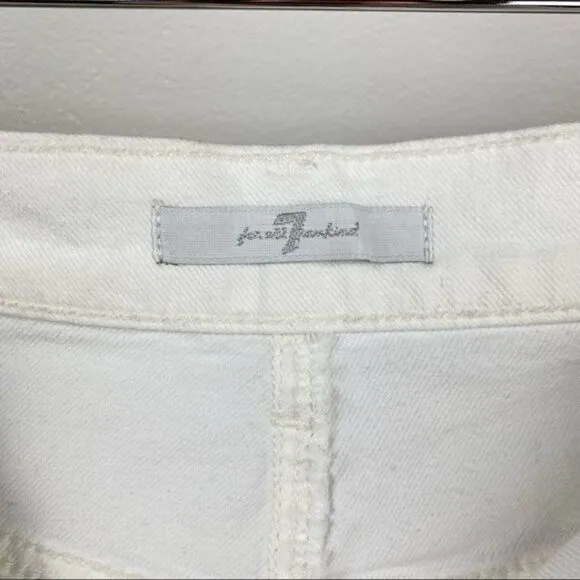 7 For All Mankind High Rise Cut-Off Jean Shorts White Size 31 NWT