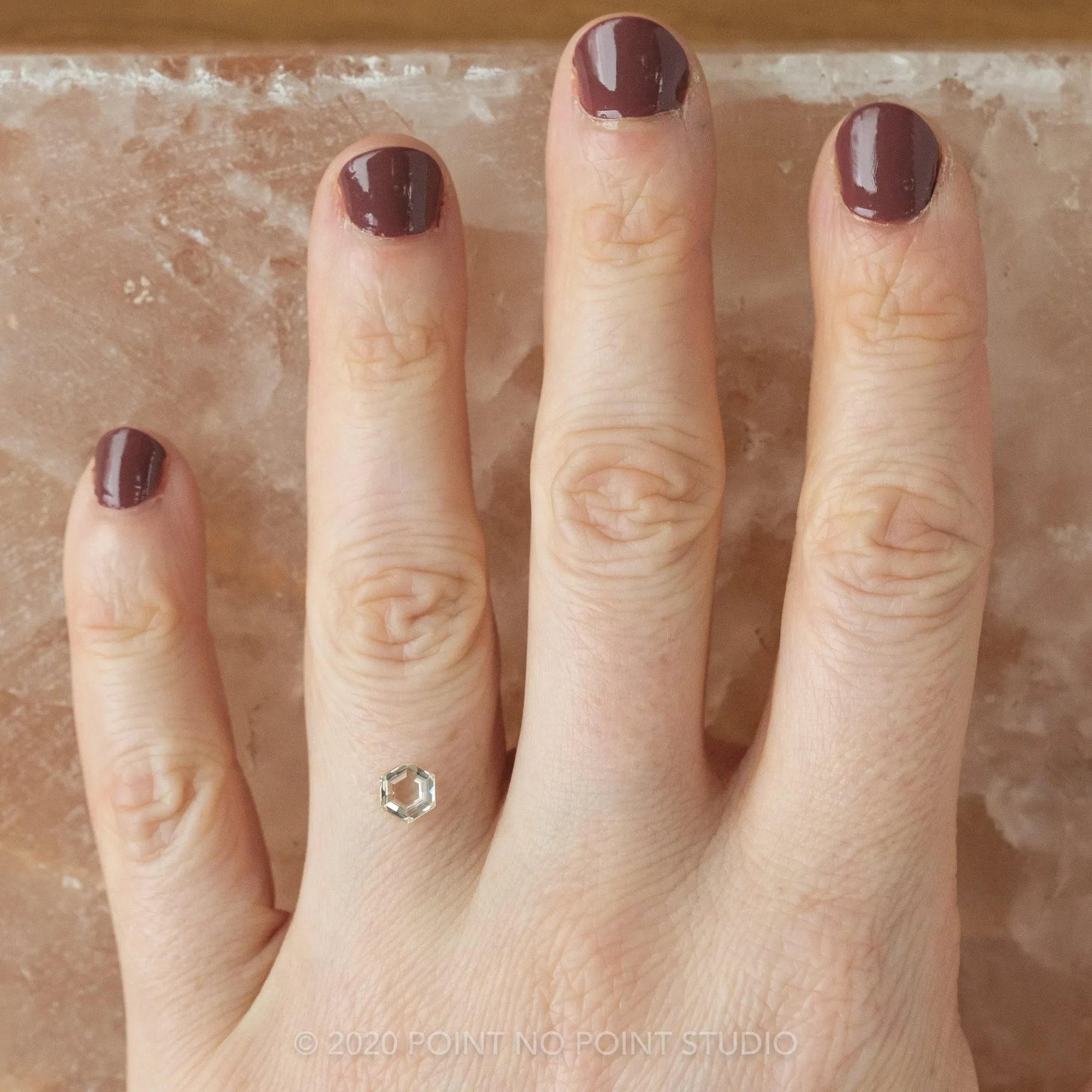 .71 Carat Clear Rose Cut Hexagon Diamond
