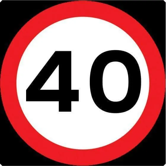 750mm Maximum Speed Limit 40mph - 670 - Rigid Plastic